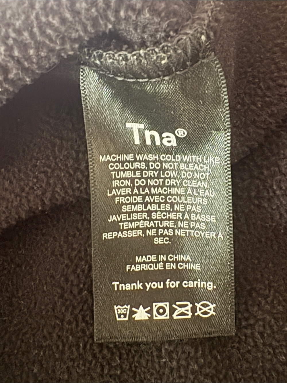 Aritzia Tna Black Polar Fleece Cropped 1/4 Zip Pullover XXS - Picture 13 of 16